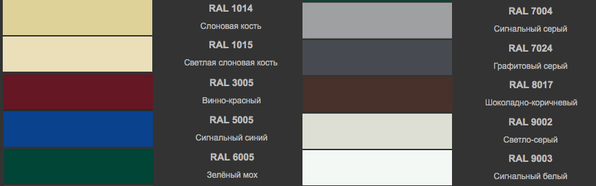 Цвета RAL